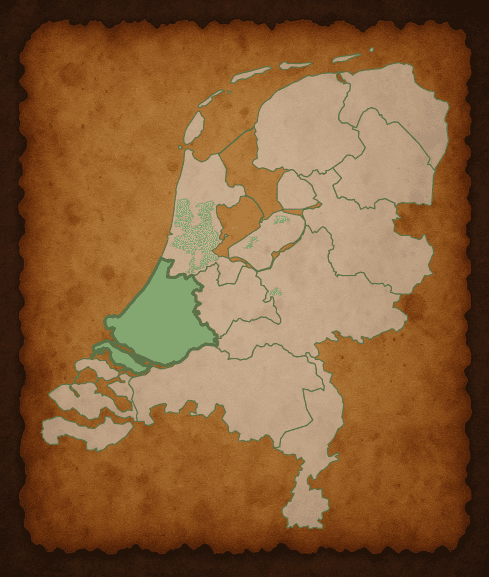 Kaart van Zuid-Holland